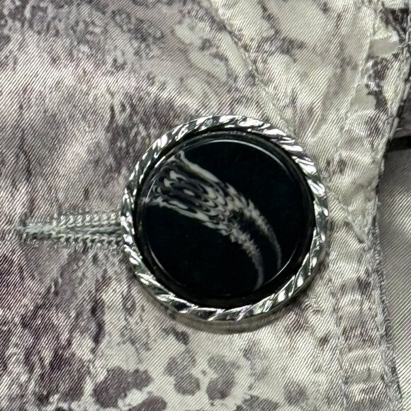 MaxMara Belted Coat Womens Large Animal Print Lightweight Button Up Flared - Picture 10 of 12